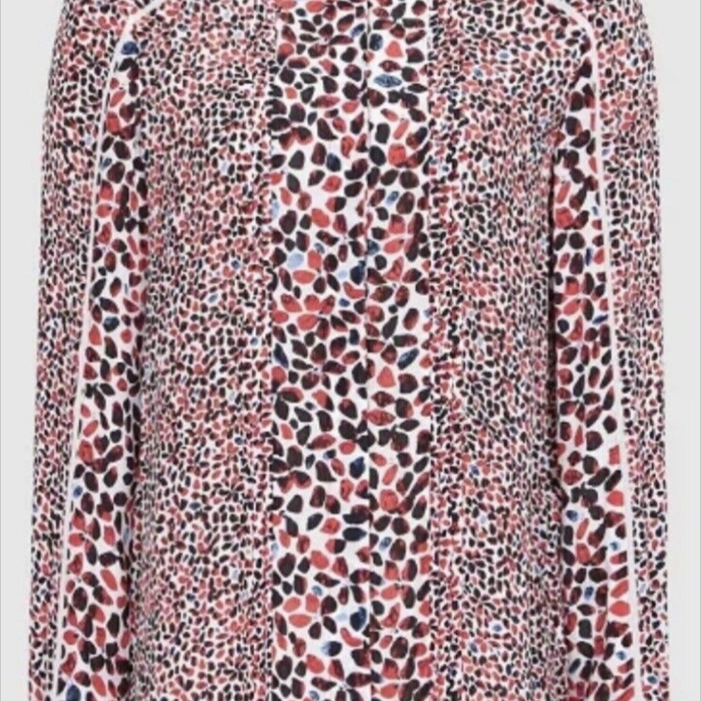 Reiss Red and Black Patterned Blouse